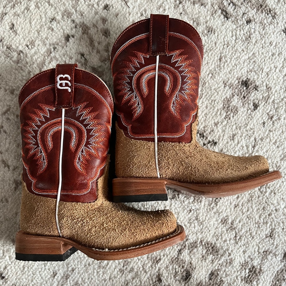 Toddler rough out square toe cowboy boots